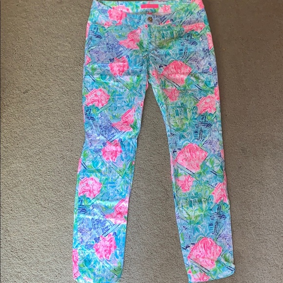 Lilly Pulitzer Kelly Skinny Pants Bohemian Queen 8 - Picture 2 of 4